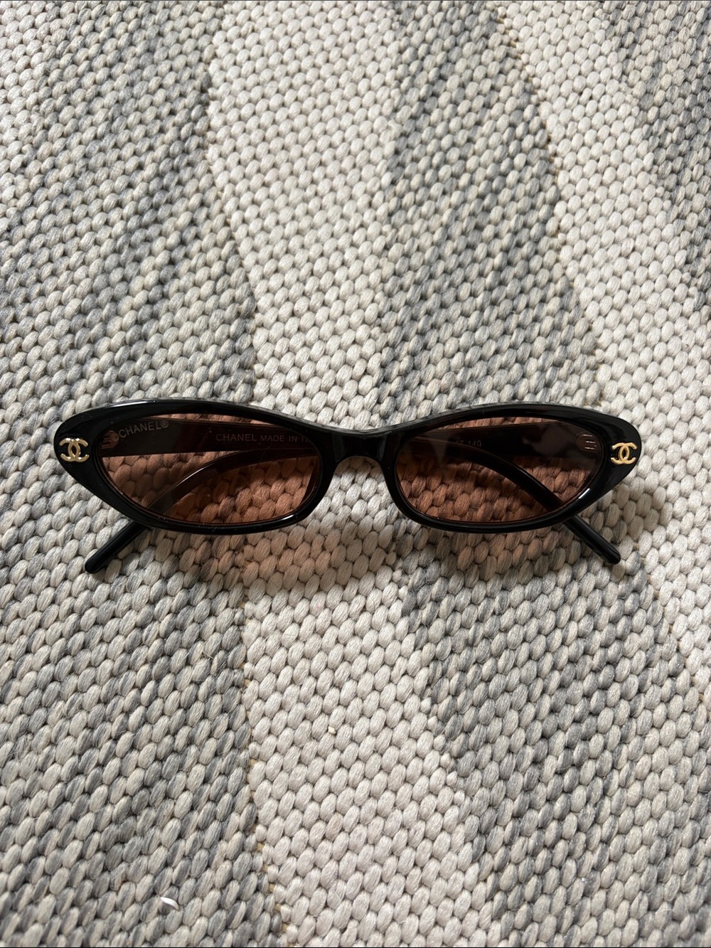 Chanel CC khaki and black sunglasses